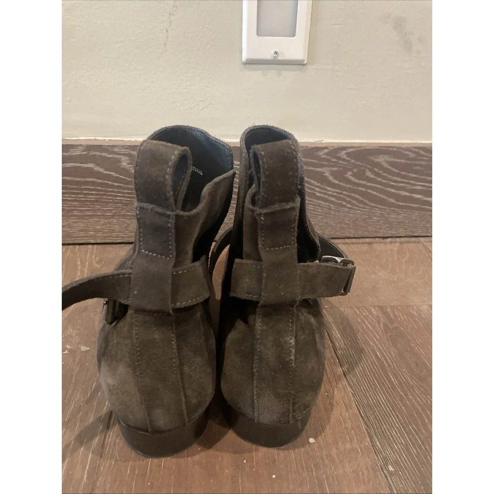 All Saints Men's Genuine Leather Wrap‎ Around Buckle Point Tie Boots